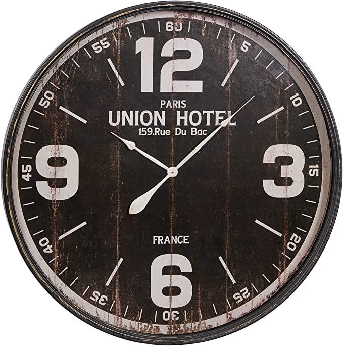 Deco 79 Vintage Metal Wall Clock, 35"D, Black