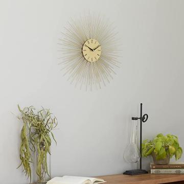 Deco 79 Gold Metal Contemporary Wall Clock, 19 x 19 x 1 Inches
