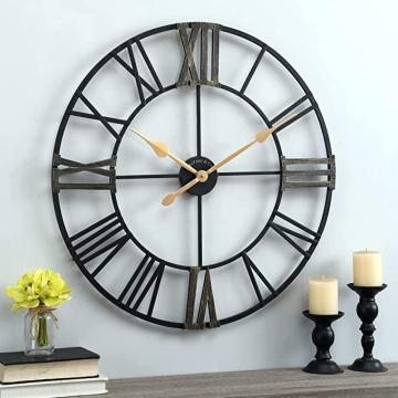 FirsTime & Co. Black Bradshaw Roman Wall Clock, 30 x 1.25 x 30 inches