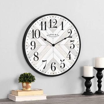 FirsTime & Co. Farmhouse Lath 20" Wall Clock, Gray, 1.5 x 20 x 20, Plastic