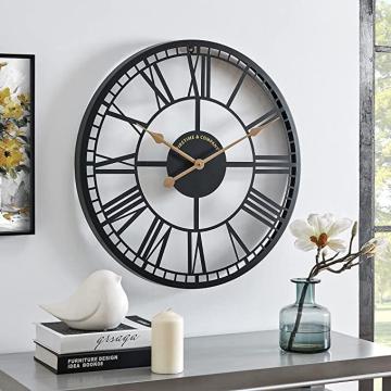 FirsTime & Co. Black Westley Roman Wall Clock, 24 x 2 x 24 inches