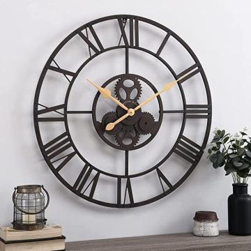 FirsTime & Co. Dark Brown Rutherford Gears Wall Clock, 30 x 2.5 x 30 inches