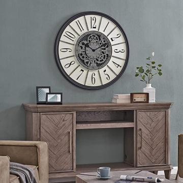 FirsTime & Co. Galvanized Montevello Farmhouse Gears Clock, Satin Black, 36 x 2 x 36