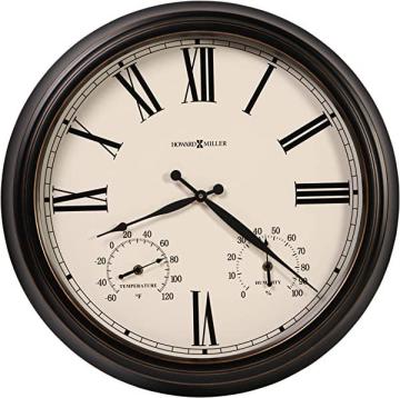 Howard Miller Kent City Wall Clock, Worn Black