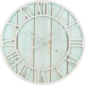 La Crosse Technology 23.5" Coastal Decorative Quartz Wall Clock, Blue-Green