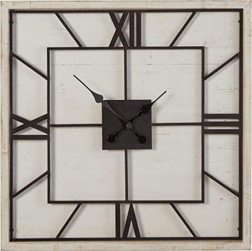 Stone Amazon Brand – Stone & Beam Square Art Deco Wood Wall Clock - 27 Inch, White