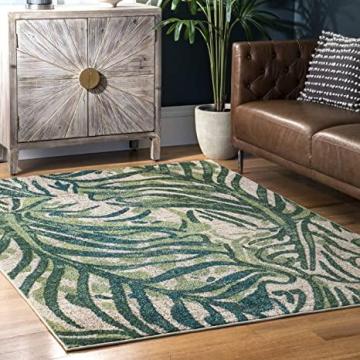 nuLOOM Cali Abstract Leaves Area Rug, 3' x 5', Green