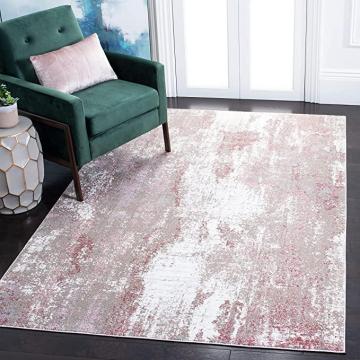 Safavieh Lilypond Collection 5'1" x 7'6" Rose Ivory Modern Abstract Fringe Area Rug
