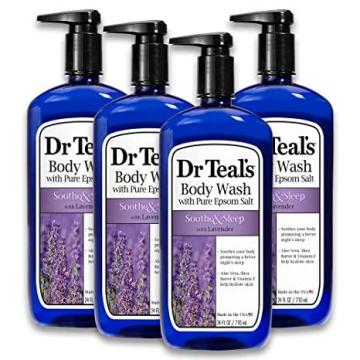 Dr Teal's Body Wash with Pure Epsom Salt, Soothe & Sleep with Lavender, 24 fl oz
