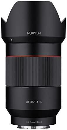 Rokinon AF 35mm f/1.4 Auto Focus Wide Angle Full Frame Lens for Sony FE Mount, Black