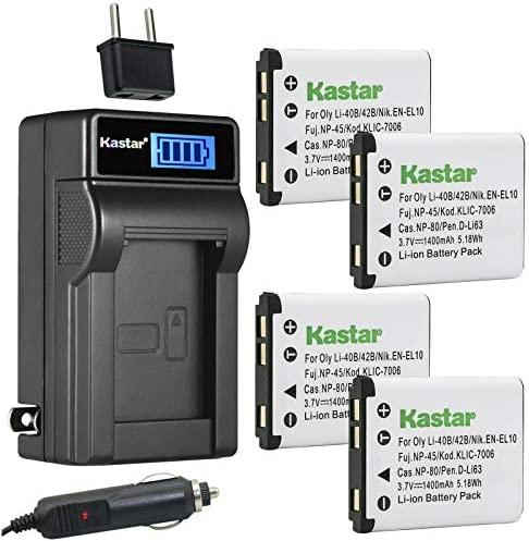 Kastar 4-Pack Battery and LCD AC Charger Compatible with Sealife Reefmaster, Tevion