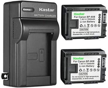 Kastar 2-Pack BP-808 BP808 Battery and AC Wall Charger Compatible with Canon Cameras