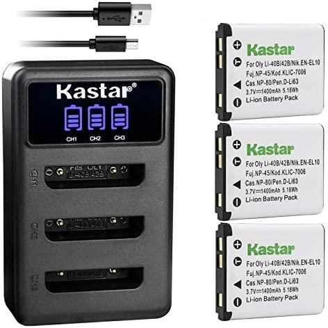 Kastar 3 Pack Battery and LCD Triple USB Charger Compatible with Sealife Reefmaster