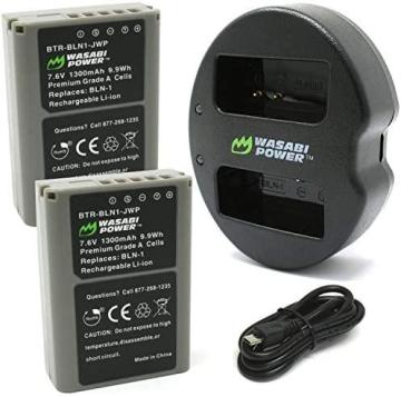 Wasabi Power Battery and Dual USB Charger for Olympus