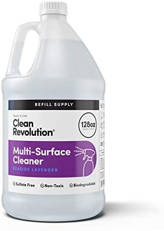 Clean Revolution Multi-Surface Cleaner Refill Supply, Seaside Lavender, 128 Fl Oz