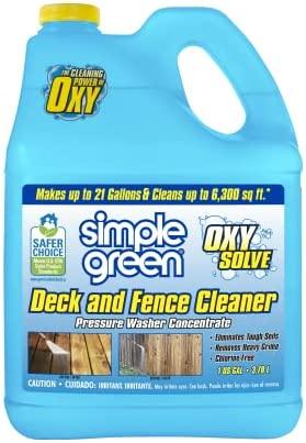 Simple Green Oxy Solve Deck and Fence Pressure Washer Cleaner, Unscented, 128 Fl Oz