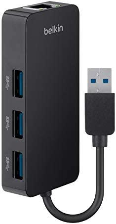Belkin USB-IF Certified USB 3.0 3-Port Hub with Ethernet Adapter