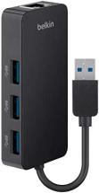 Belkin USB-IF Certified USB 3.0 3-Port Hub with Ethernet Adapter