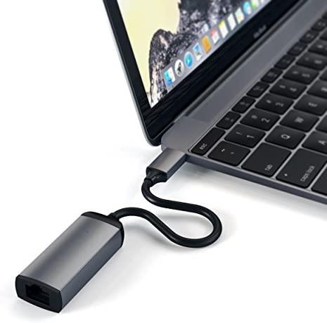 Satechi Aluminum Type-C Gigabit Ethernet Adapter - Compatible with MacBook (Space Gray)