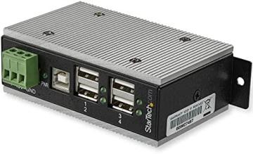 Startech 4 Port USB 2.0 Hub - Metal Industrial USB-A Hub