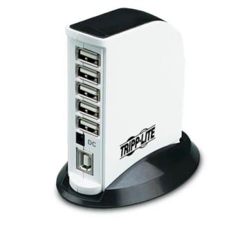 Tripp Lite USB 2.0 Hub, 7 Ports, Black/White (U222007R)