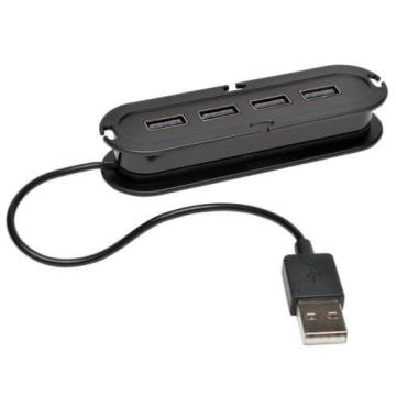 Tripp Lite USB 2.0 Ultra-Mini Compact Hub, 4 Ports, Black (U222004R)