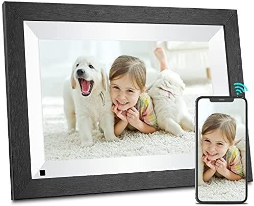 BSIMB Smart WiFi Digital Picture Frame 16GB with Wood Effect
