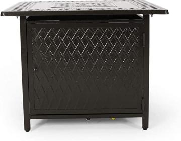 Christopher Knight Home Roger Outdoor Square Aluminum Fire Pit, Hammered Bronze