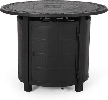 Christopher Knight Home Richie Outdoor Round Aluminum Fire Pit, Matte Black