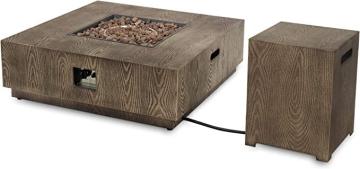 Christopher Knight Home 312829 Abraham Outdoor 40-Inch Square Fire Pit with Tank Holder, Concrete