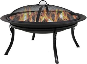 Sunnydaze Portable Outdoor Fire Pit Bowl - 29 Inch Round Bonfire Wood Burning Patio Firepit