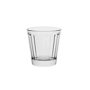AmazonCommercial Whiskey Rocks Glasses, Fluted Lowball - Set of 6, Clear, 6.7 oz