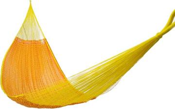 NOVICA Bright Orange Yellow Hand Woven Mayan 2 Person XL Rope Hammock, Daffodil Dreams (Double)