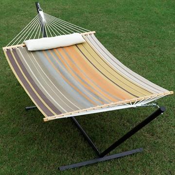 Gafete Waterproof 55 Inich Extra Large Hammock with Stand Included Heavy Duty, Quick Dry (Coffee)