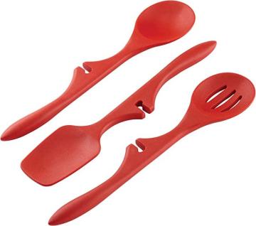 Rachael Ray Kitchen Tools and Gadgets Nonstick Utensils/Lazy Spoonula, 3 Piece, Red