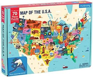 Mudpuppy Map of the United States of America Puzzle, 70 Pieces, 23”x16.5"