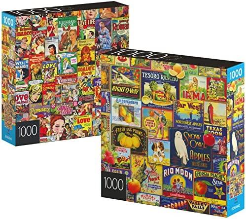 Spin Master 2-Pack of 1000-Piece Jigsaw Puzzles, for Adults, Families, and Kids