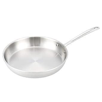AmazonCommercial Tri-Ply Stainless Steel Fry Pan, 12 Inch