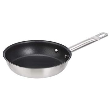 AmazonCommercial 8" Non-Stick Stainless Steel Aluminum-Clad Fry Pan with Non-Stick Coating