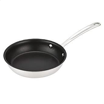 AmazonCommercial Tri-Ply Non-Stick Stainless Steel Fry Pan, 8 Inch