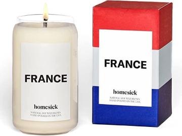 Homesick Premium Scented Candle, France - Scents of Vanilla, Coffee, Butter, 13.75 oz