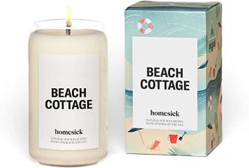Homesick Premium Scented Candle, Beach Cottage - Scents of Bergamot, Sandalwood, 13.75 oz