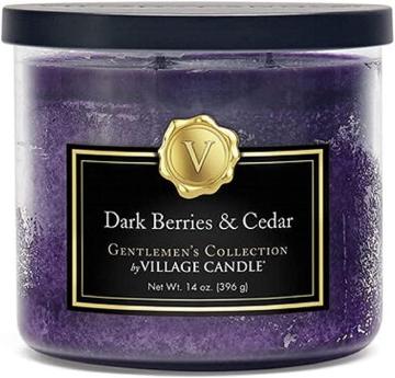 Village Candle Dark Berries & Cedar Medium Bowl, 14oz, Purple, 1 count