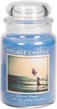 Village Candle Summer Breeze Large Glass Apothecary Jar Scented Candle, 21.25 oz, Blue, 21 Ounce
