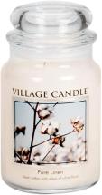 Village Candle Pure Linen Large Glass Apothecary Jar Scented Candle, 21.25 oz, White