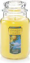 Yankee Candle Sicilian Lemon Scented, Classic 22oz Large Jar Single Wick Candle