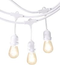 Amazon Basics Outdoor Patio String Lights, S14 Bulb, 48 Feet, White