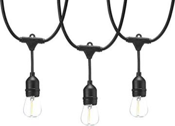 Amazon Basics 48-Foot LED String Lights with 16 Edison Style S14 LED Soft White Bulbs