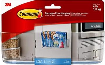 Command Large Caddy, Clear, with 4 Clear Indoor Strips, Organize Damage-Free