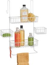 mDesign Steel Shower Caddy Hanging Shelf Rack Storage Organizer 4 Baskets